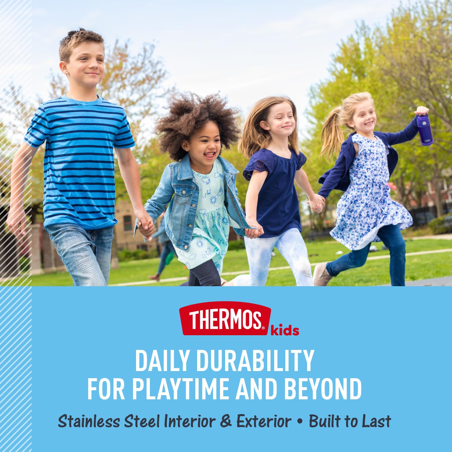 Thermos Funtainer 16 Ounce Stainless Steel Vacuum Insulated Bottle With Wide Spout Lid, Black Matte